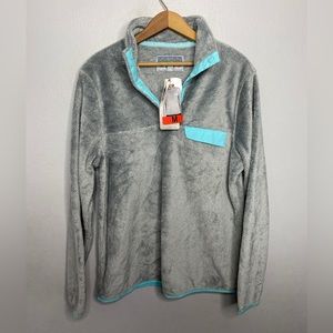 Jachs Cabin NWT Sherpa Teddy Pullover Snap Gray Size Medium